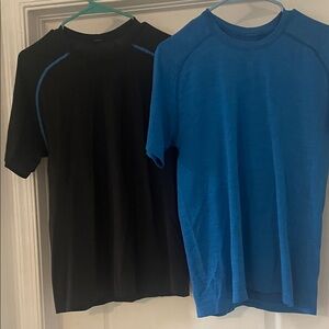 lululemon athletica Black and Blue Short Sleeve Tees